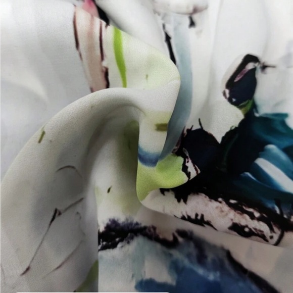 Boho Pop Art Fashion Button Down Up Shirt Top Blouse White - Picture 5 of 7